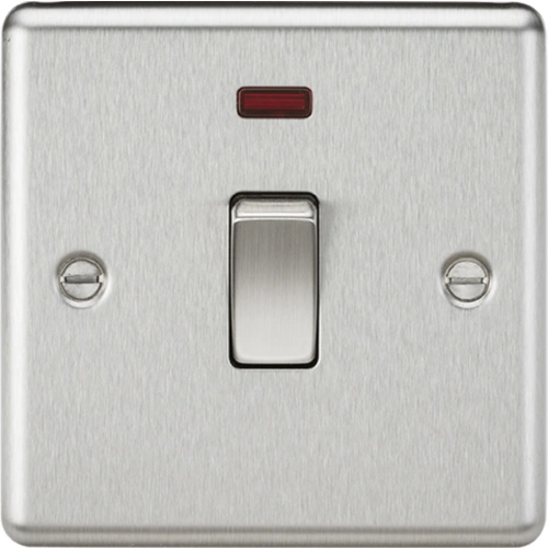 20A 1G DP Switch with Neon - Brushed Chrome