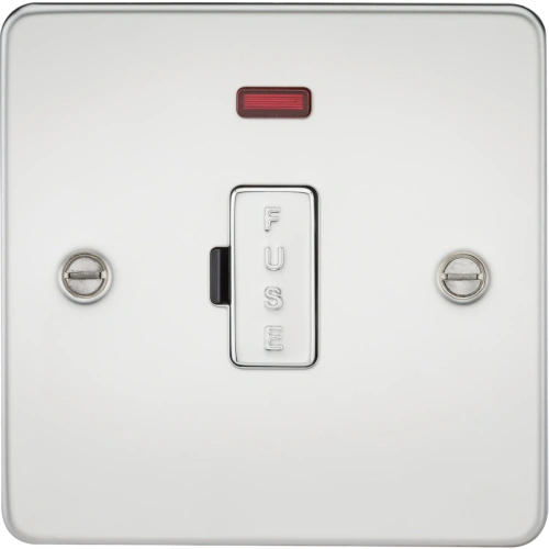 13A Fused Spur Unit with Neon - Polished Chrome